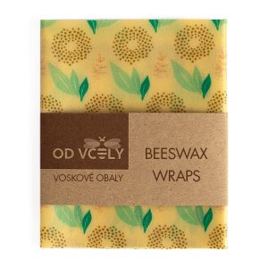 Voskový obrúsok na potraviny - beeswax wrap, vzor zelené dálie - odvcely.sk